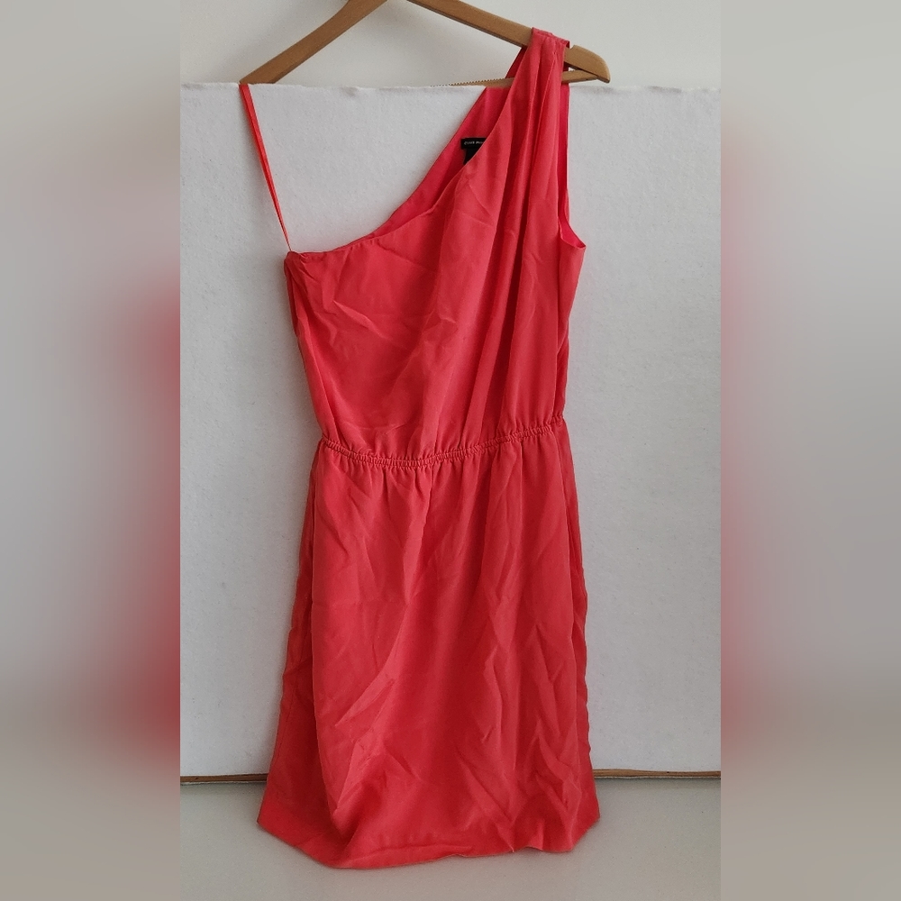 Club Monaco one shoulder silk lined dress, Size 6